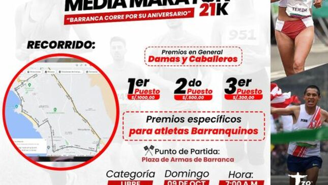 Medio Maratón "BARRANCA CORRE POR SU ANIVERSARIO 21K"