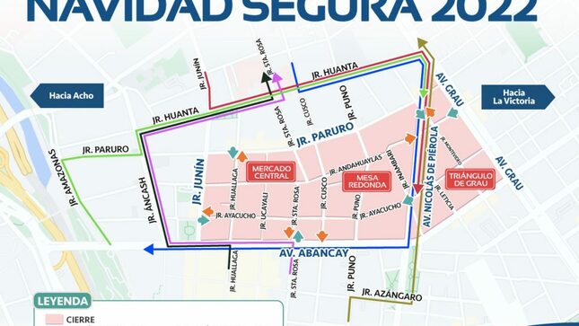 Mapa de desvío por el Plan Navidad Segura.