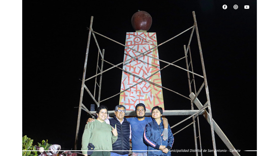 El día de ayer el Alcalde de la Municipalidad Distrital de San Antonio, Lic. Esteban Jesús Agapito Ramos participó del inicio de lo que será el mural en el #MonumentodelaManzana , un gran espacio de arte con más de 7 metros de alto que concentrará lo mejor del arte local por los 100 años de Creación Política del distrito de San Antonio. 