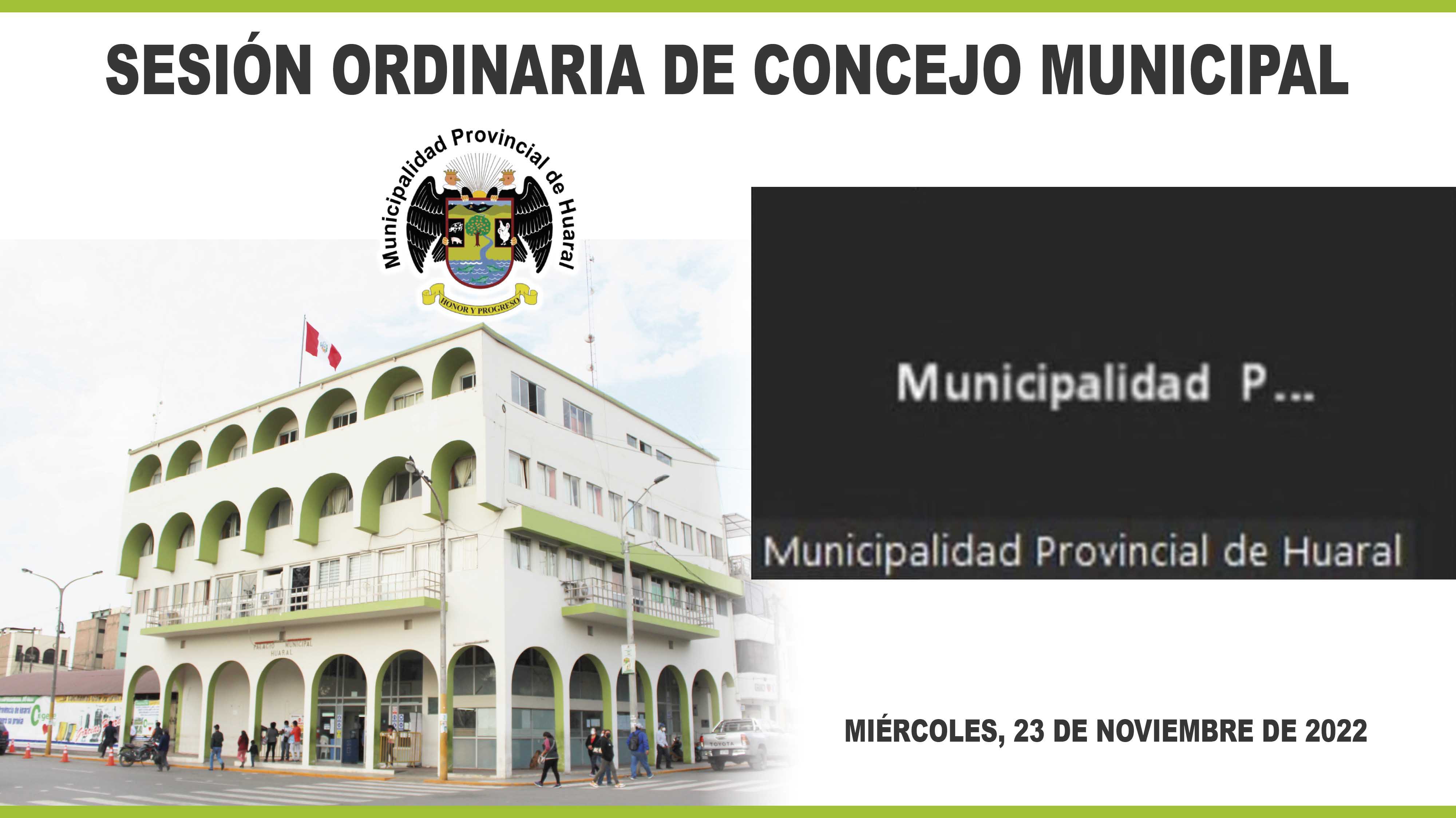 Se realizó la Sesión Ordinaria de Concejo Municipal de Huaral