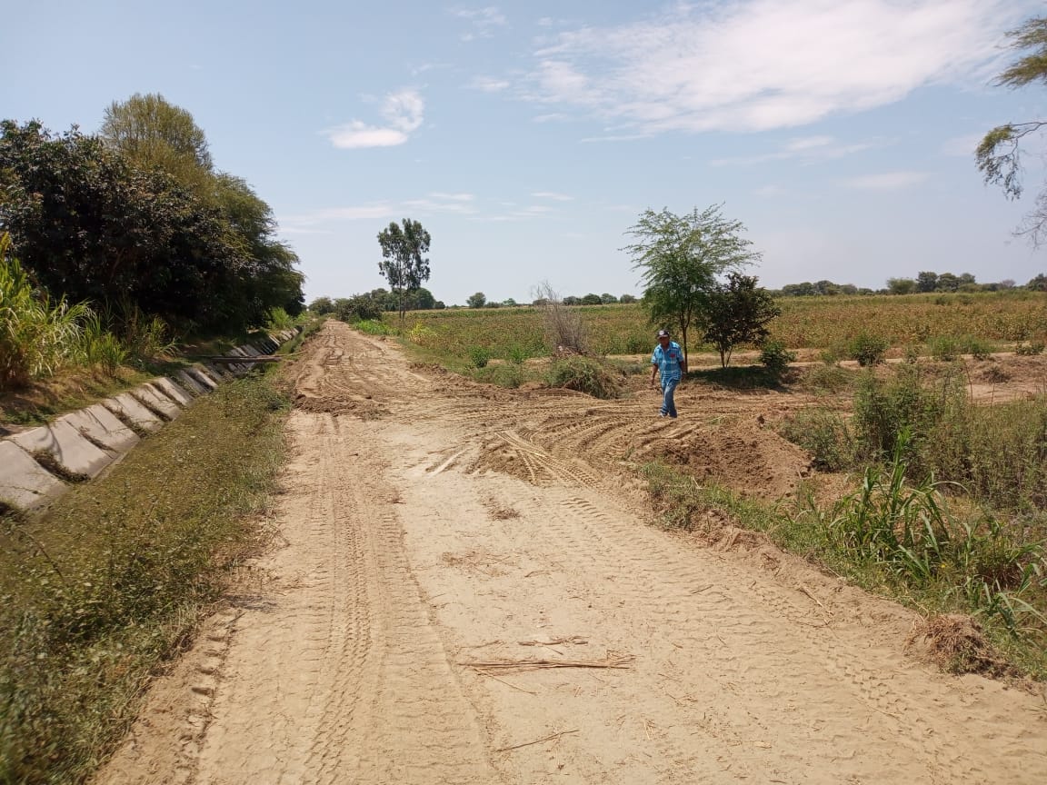 Maquinaria Realiza Trabajos de Rehabilitación del Camino del Canal la Bruja - Sector Alfredo Chunga