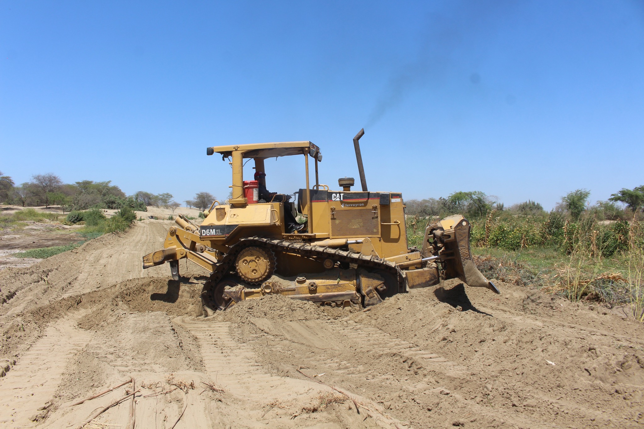 Maquinaria Realiza Trabajos en Terreno Agrícola