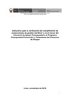 Vista preliminar de documento Instructivo para la vereficación del cumplimiento de compromisos de gestión del Nivel 1, en el marco del Convenio de Apoyo Presupuestario al Programa Presupuestal Prevención y Tratamiento del Consumo de Drogas