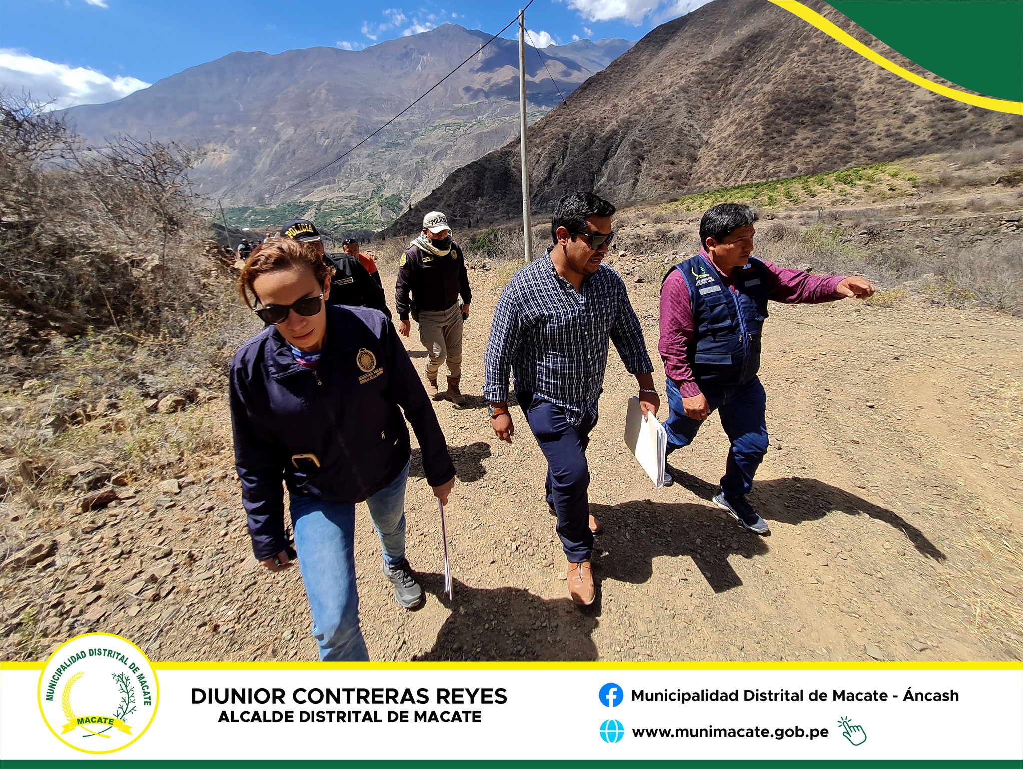 Alcalde y fiscal en materia ambiental inspeccionan a la minera Mavegra, situada en el caserío de Huancarap.