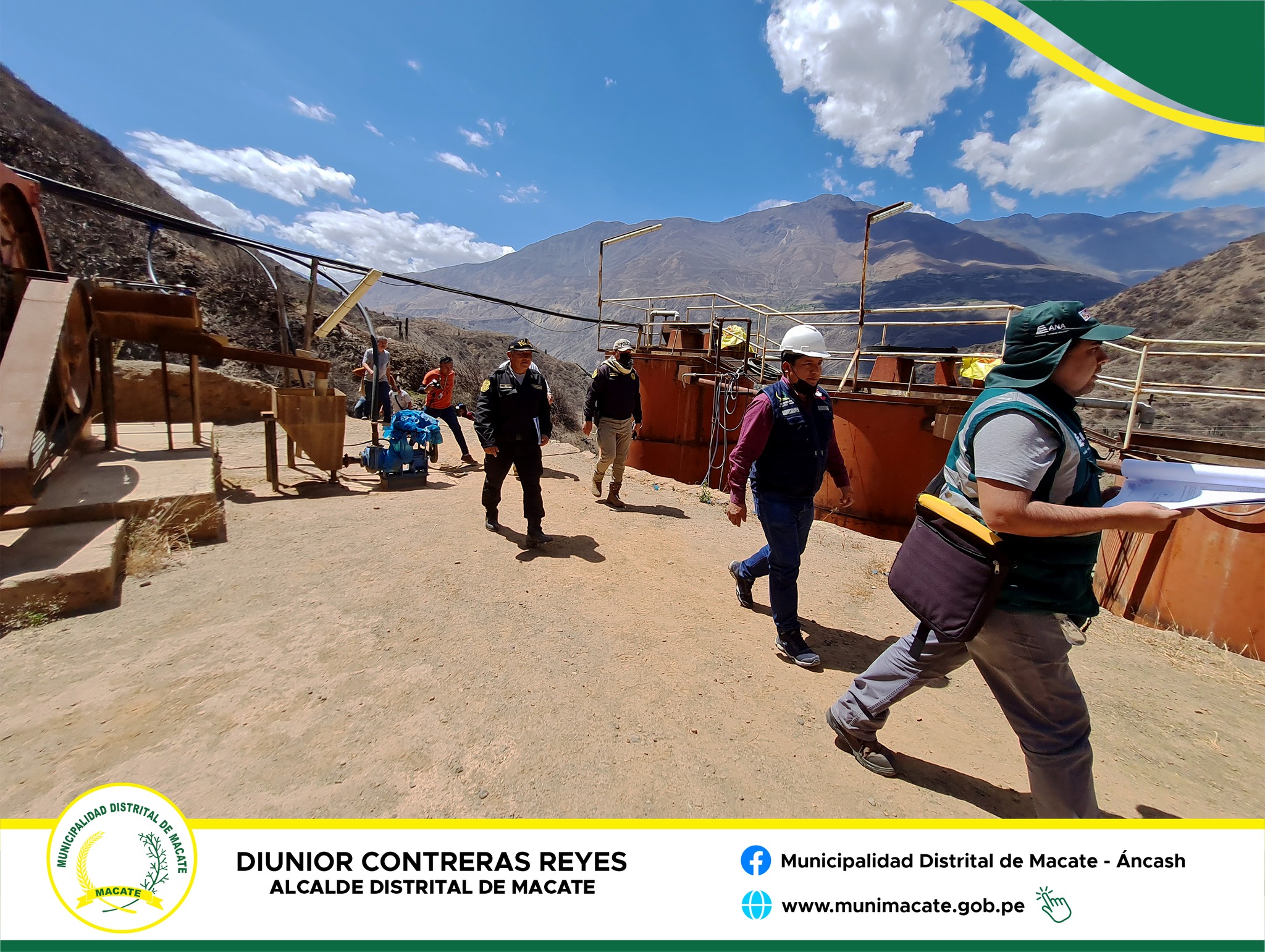 En la inspección ocular también estuvo presente el representante de la Autoridad Local del Agua Santa-Lacramarca-Nepeña para verificar una posible contaminación al agua de la quebrada del río Huancarap