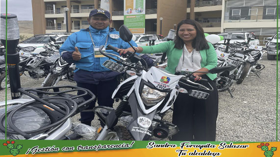 uestro distrito de Santo Domingo de los Olleros suma a su flota vehicular una moto y una camioneta