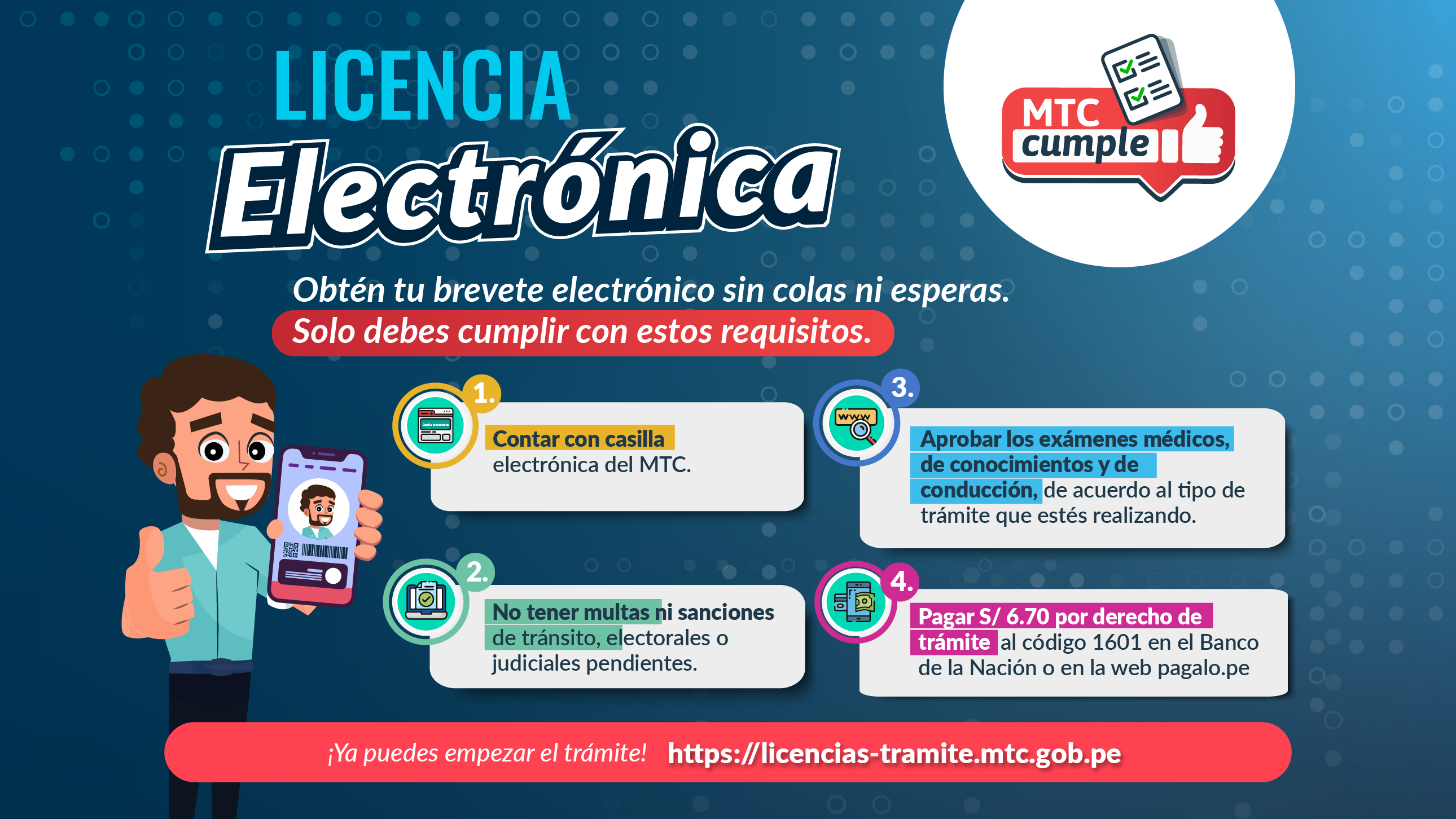 Más de 300 mil conductores ya cuentan con brevete electrónico