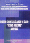 Vista preliminar de documento Boletín sobre legislación de salud "Último semestre" año 2003
