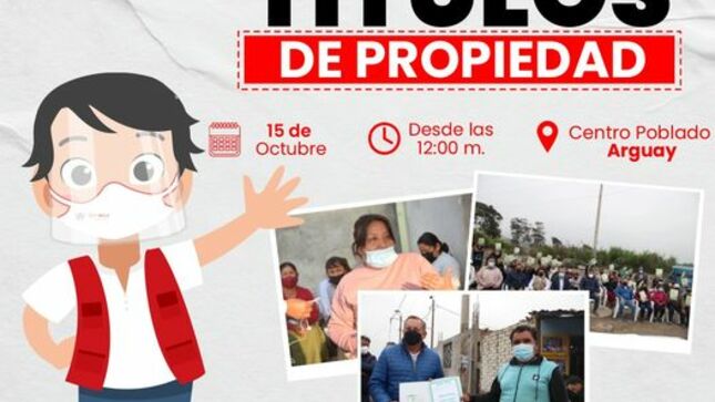 Entrega de títulos de propiedad en el C.P. Arguay  en Barranca