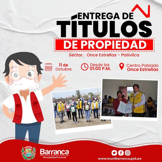 Entrega de títulos de propiedad en el C.P. 11 Estrellas en Pativilca