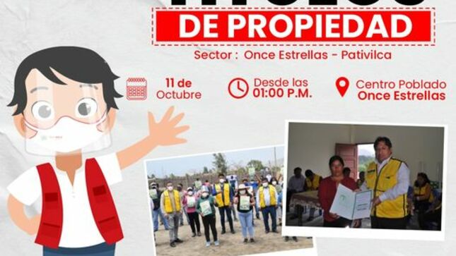 Entrega de títulos de propiedad en el C.P. 11 Estrellas en Pativilca