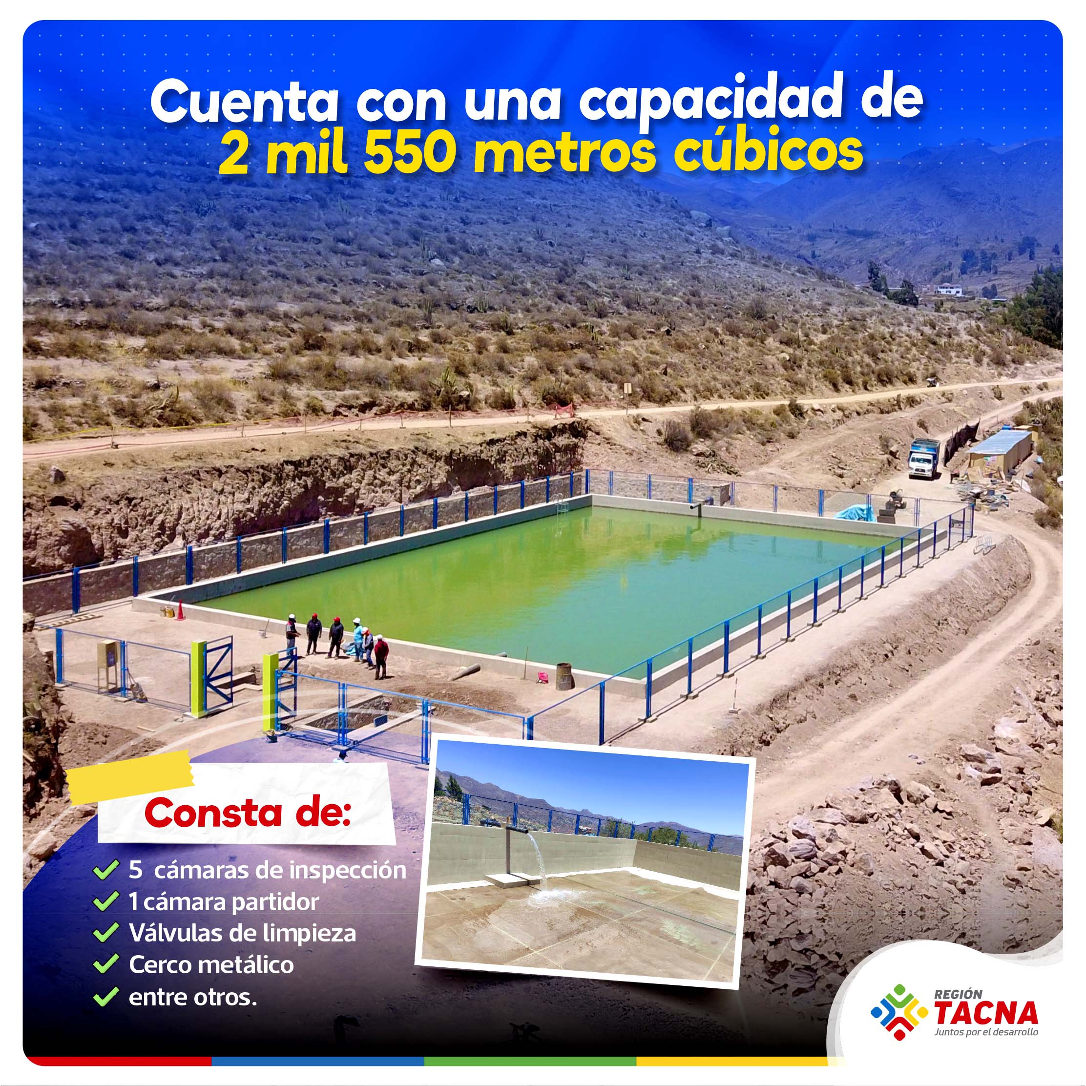 Capacidad bordea los 2550 metros cúbicos. 