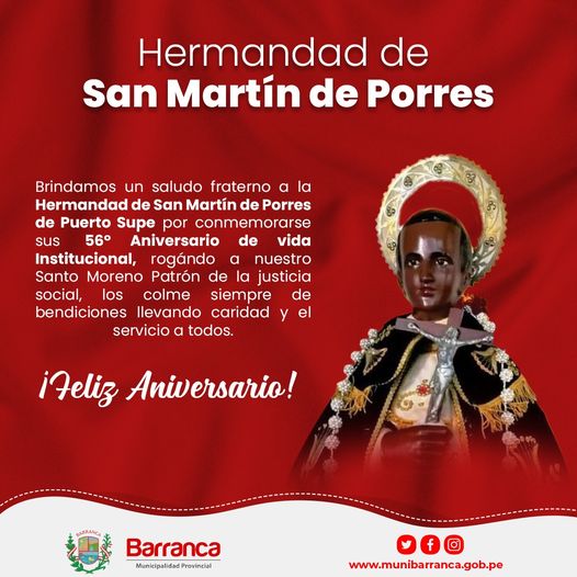 Saludo a la Hermandad de San Martín de Porres de Supe Puerto