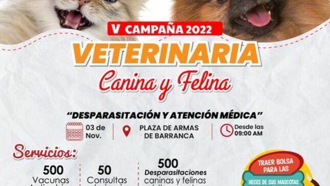 V campaña veterinaria canina y felina gratuita