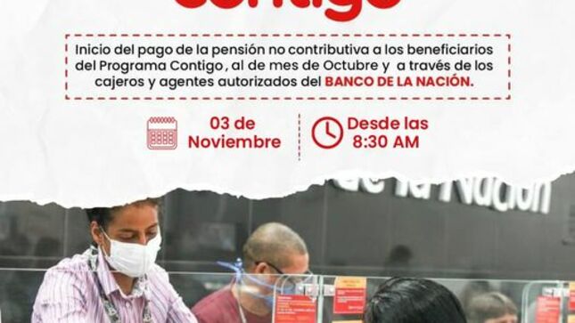 Municipalidad Provincial de Barranca da a conocer que se inició el pago de la pensión a beneficiarios del Programa Contigo