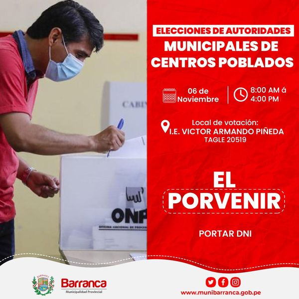 Elecciones de autoridades en los centros poblados