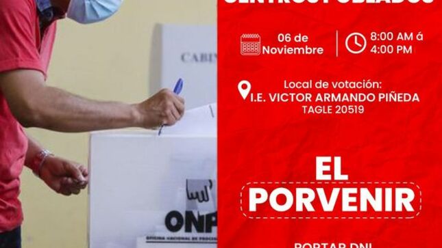 Elecciones de autoridades en los centros poblados 