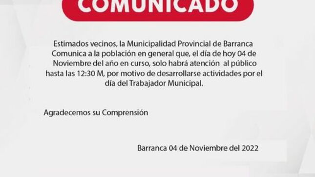 Comunicado a la ciudadanía