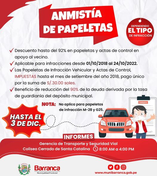 Aprovecha esta oportunidad “Amnistía de papeletas”