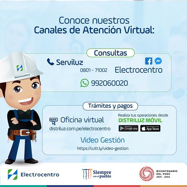 Electrocentro Recuerda sus Canales de Atención Virtual y Central Telefónica