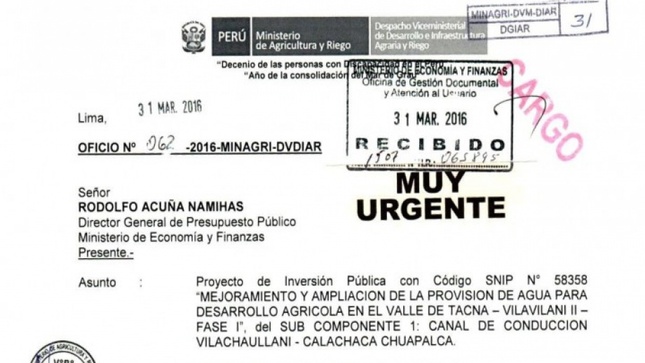 P.E.T. Obtiene en la ciudad capital (Lima) informe favorable del MINAGRI