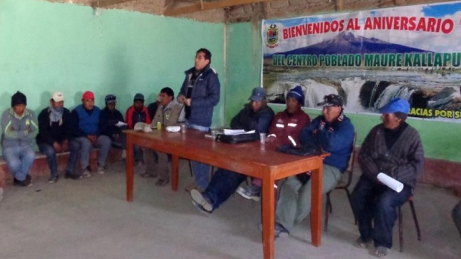 Taller de Sensibilización y Saneamiento Físico Ambiental del Proyecto Canal Vilachaullani - Calachaca - Chuapalca