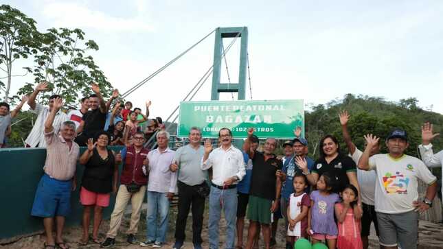 Con la construcción del puente colgante sobre el río Pachicilla, en el distrito de Pachiza, provincia de Mariscal Cáceres.