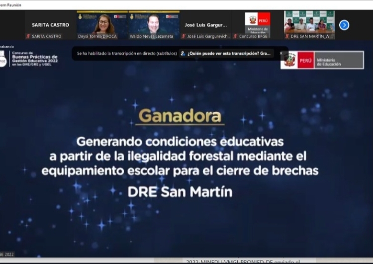 Ceremonia de premiación virtual