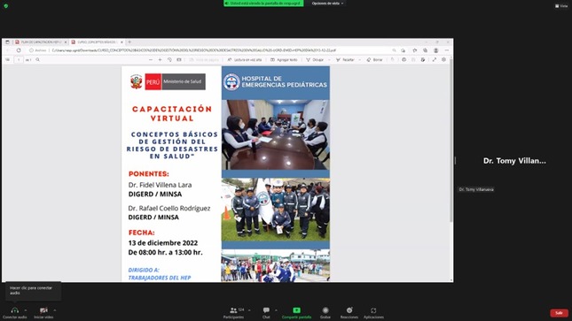 La gestión del riesgo de desastres es también una prioridad en salud.