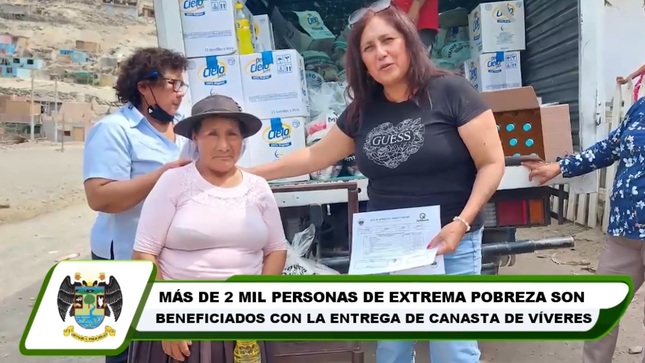 Más de 2 mil personas de extrema pobreza son beneficiados con la entrega de canastas de víveres del programa Qali Warma