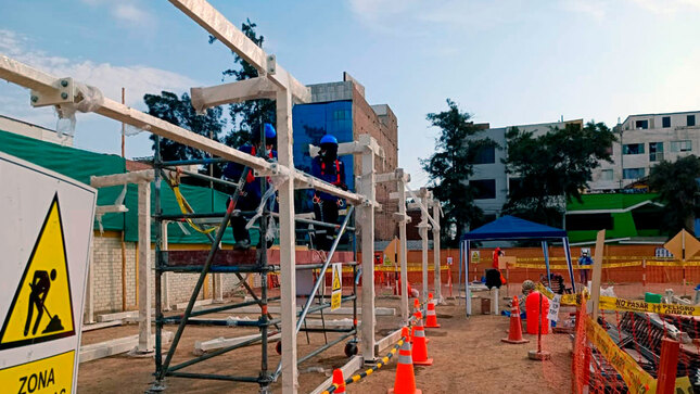 Avanzan los trabajos en los espacios de contingencia de la IE San Felipe