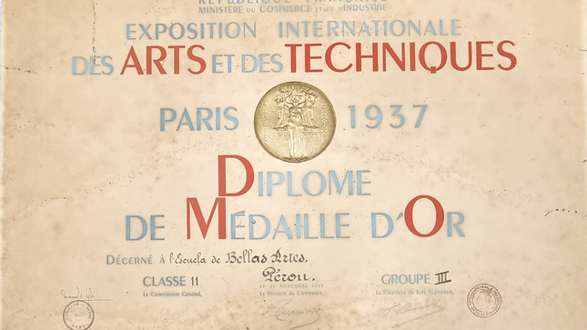 Ministerio de Cultura declara Patrimonio Cultural de la Nación al Diplôme Médaille D'Or décerné à l'Escuela de Bellas Artes