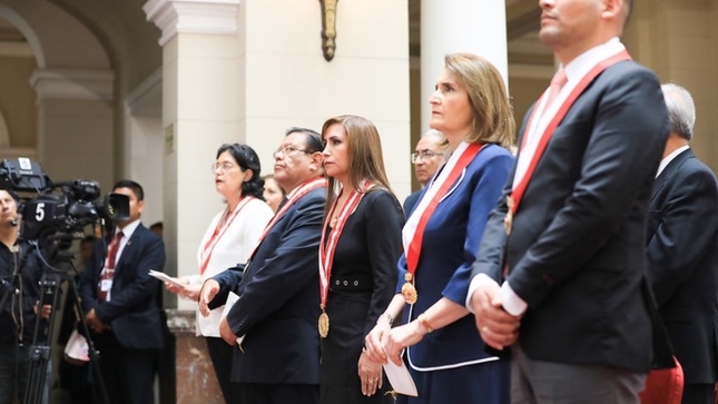 Vicepresidenta del TC en ceremonia de juramentación del presidente del Poder Judicia