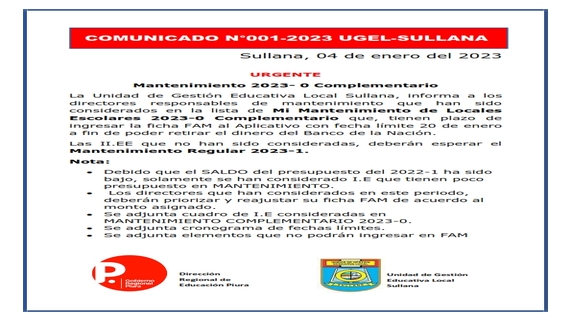 Comunicado N°01