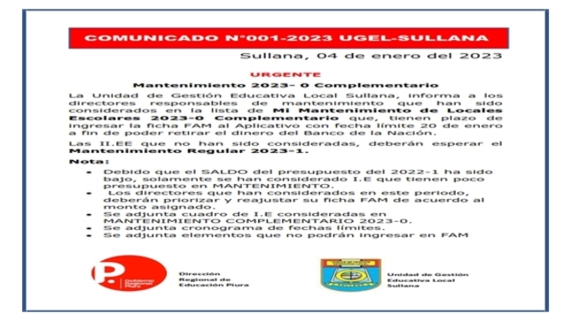 Comunicado N°01
