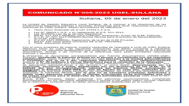 Comunicado N°05
