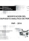 Vista preliminar de documento Presupuesto Analítico de Personal - PAP 2014 (modificación)