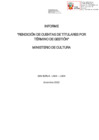 Vista preliminar de documento Informe de Rendición de Cuentas de Titulares por Término de Gestión del Pliego - Ministerio de Cultura