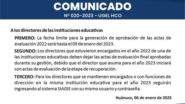Generación de aprobación de actas de evaluación 2022, ingreso al SIAGIE.