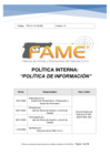 Vista preliminar de documento POL-E1 01 00 001 Política de Información
