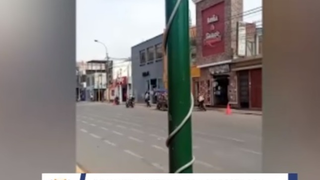 De manera inmediata sellan poste con cables expuesto en la Plaza de Armas