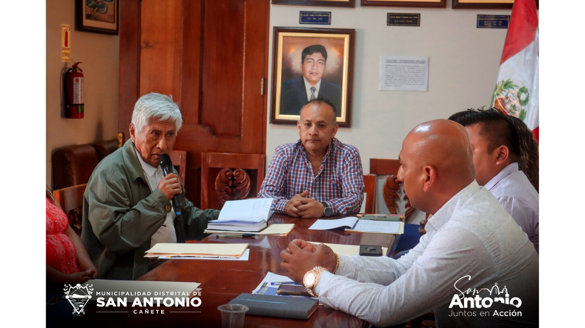 reunión de alcaldes de la zona norte de la Provincia de Cañete, para tratar sobre la reactivación de temas estratégicos entre los distritos vecinos.