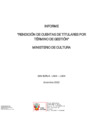 Vista preliminar de documento Informe de Rendición de Cuentas de Titulares por Término de Gestión del Pliego - Ministerio de Cultura