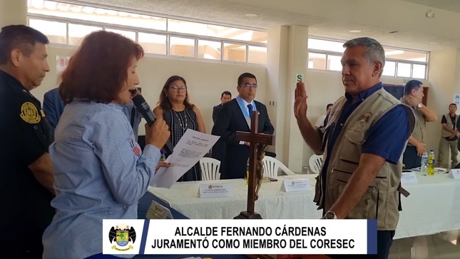Alcalde Fernando Cárdenas juramentó como miembro del Comité Regional de Seguridad Ciudadana
