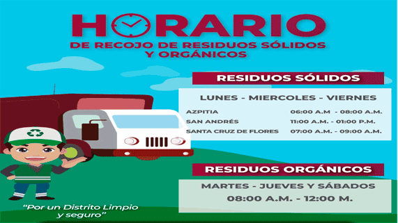 HORARIO DE RECOJO DE RESIDUOS SOLIDOS Y ORGANICOS