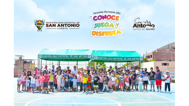 Con bastante acogida se aperturó las "VACACIONES RECREATIVAS 2023" que viene organizando la Municipalidad Distrital de San Antonio