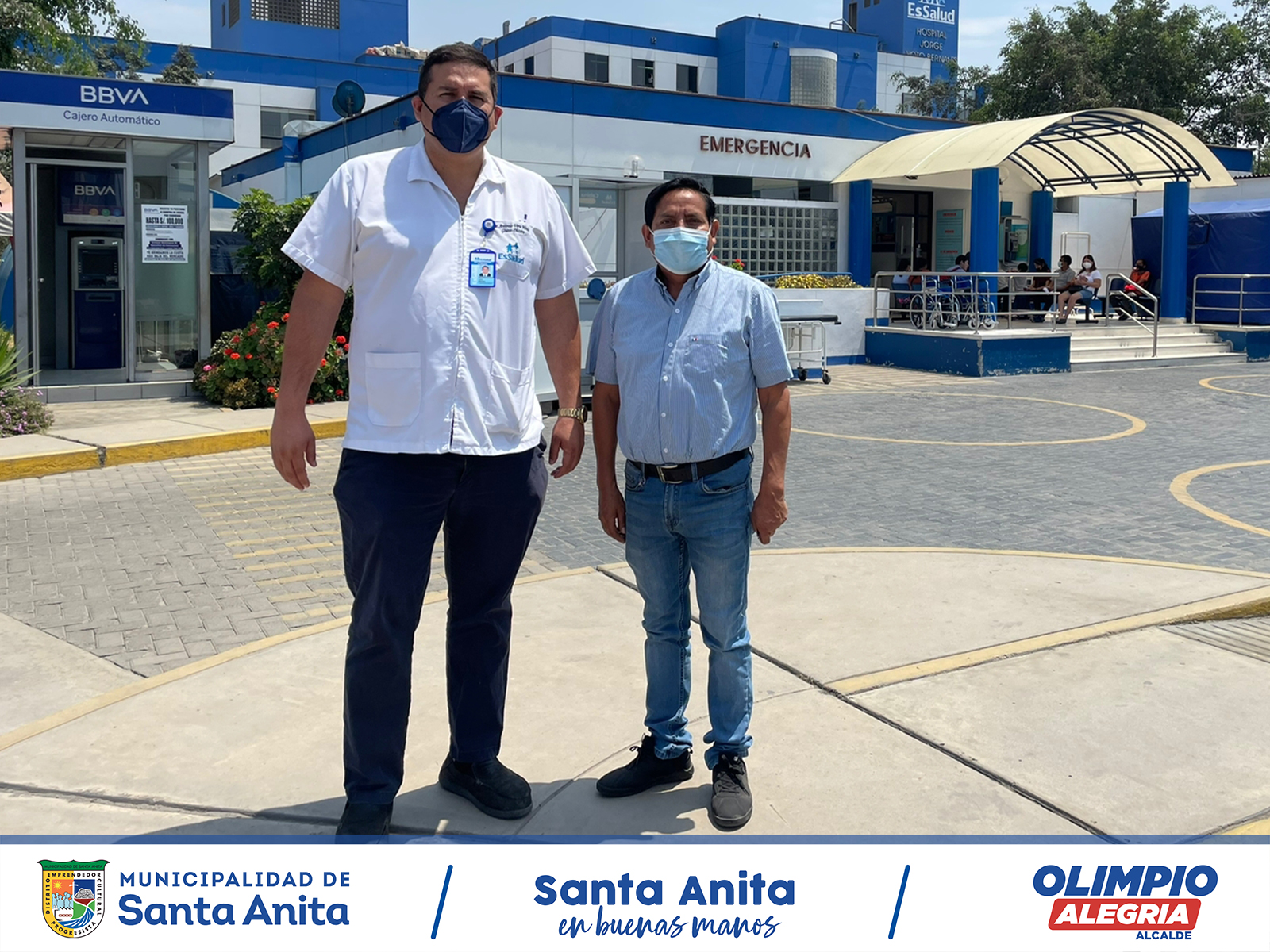 Nuestro alcalde #OlimpioAlegría visitó las instalaciones del Hospital EsSalud Voto Bernales, donde junto al director, el Doctor Demetrio Antonio, reforzarán el trabajo y las campañas GRATUITAS de salud para todos nuestros vecinos santanitenses.