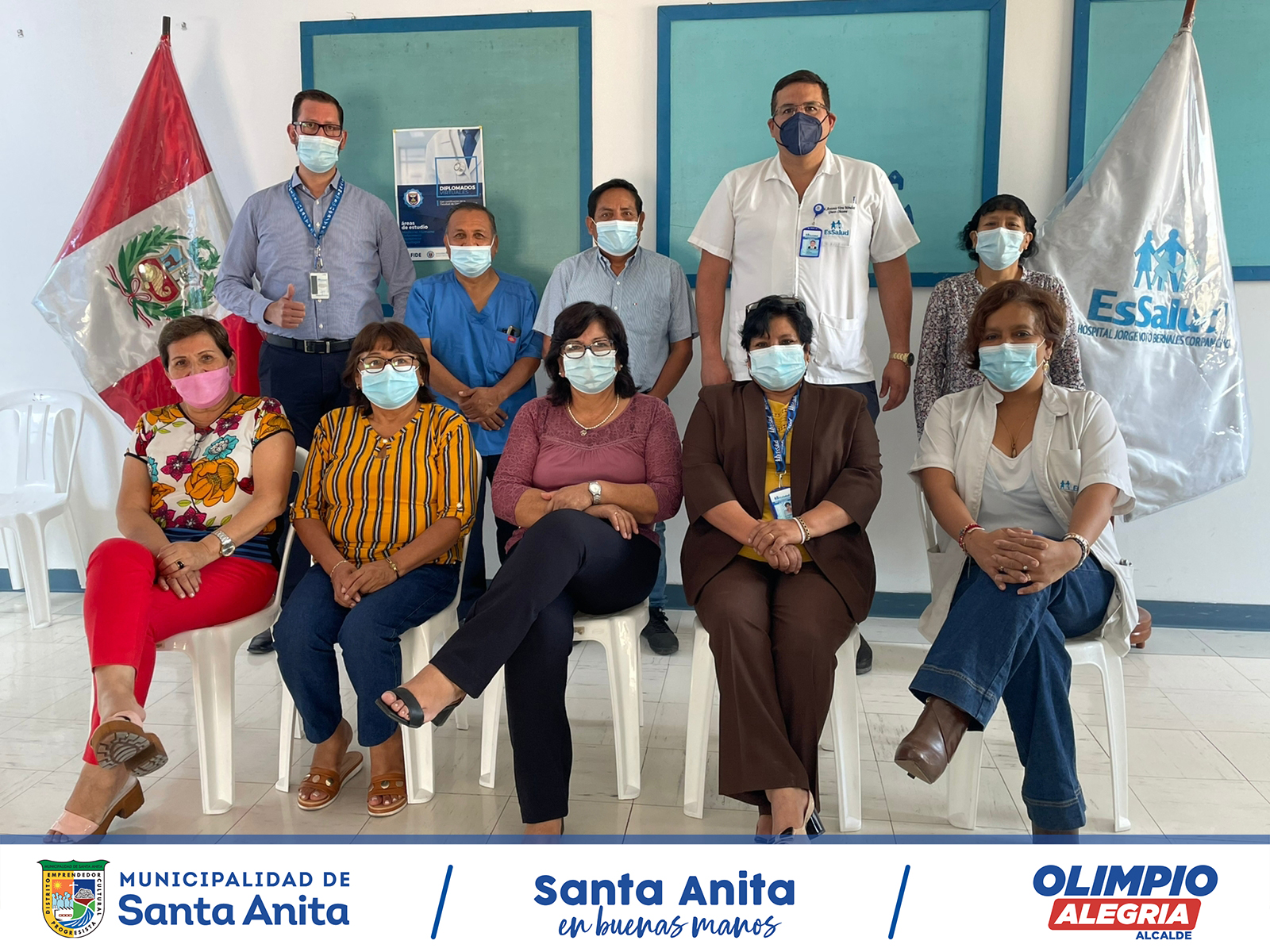 Nuestro alcalde #OlimpioAlegría visitó las instalaciones del Hospital EsSalud Voto Bernales, donde junto al director, el Doctor Demetrio Antonio, reforzarán el trabajo y las campañas GRATUITAS de salud para todos nuestros vecinos santanitenses.