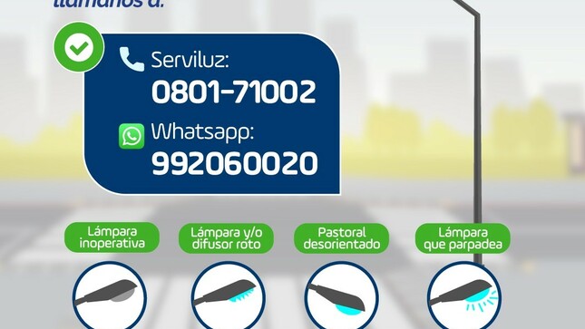 Electrocentro Solicita a Usuarios Reportar Lámparas Apagadas de Alumbrado Público al 080171002