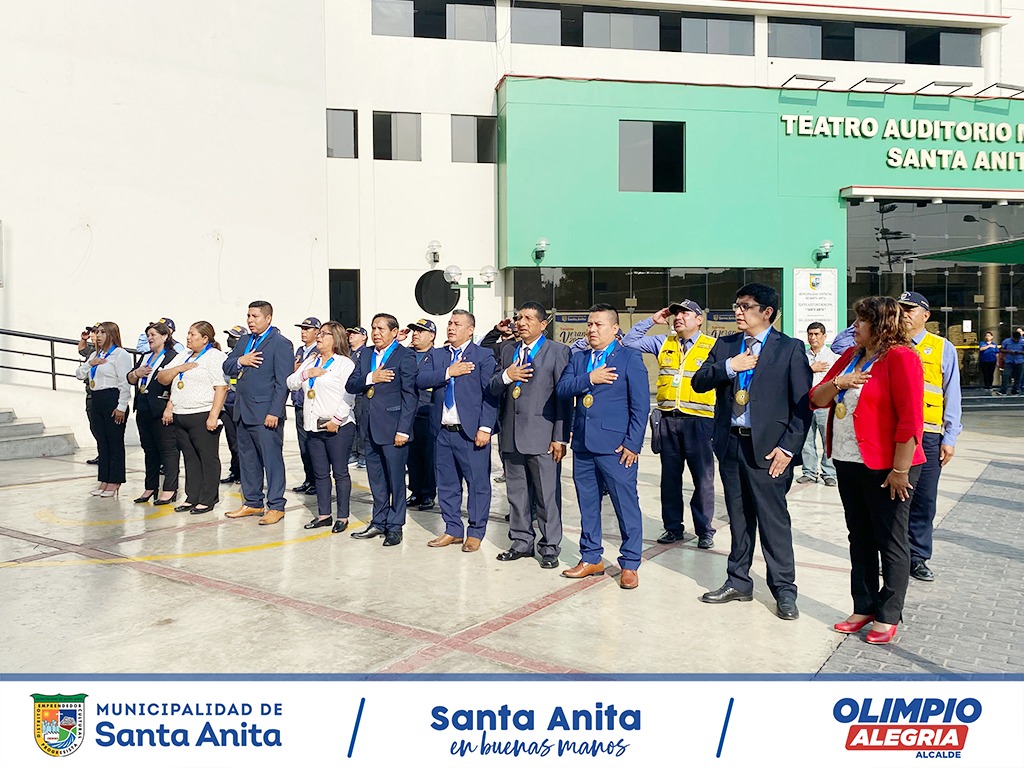 Nuestro alcalde Olimpio Alegría, regidores y trabajadores de la corporación edil, participaron del Izamiento del Pabellón Nacional en la explanada del Palacio Municipal, conmemorando los 488 años de fundación de Lima.
Nuestro burgomaestre reafirmo su compromiso de trabajar unidos y formar lazos con la Municipalidad de Lima, buscando el desarrollo y progreso de nuestro distrito para beneficio de todos nuestros vecinos #santanitenses.
#AniversarioDeLima
#OlimpioAlegría